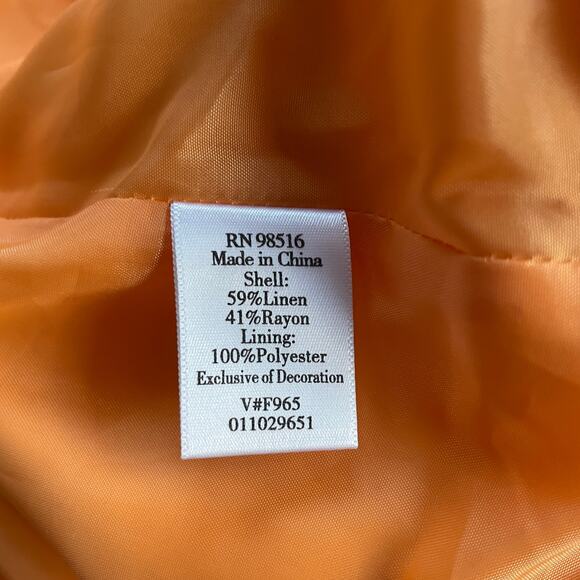 NWT Coldwater Creek Linen Blazer 3/4 Sleeves Pastel Tangerine Lagenlook SZ XL - Picture 6 of 8
